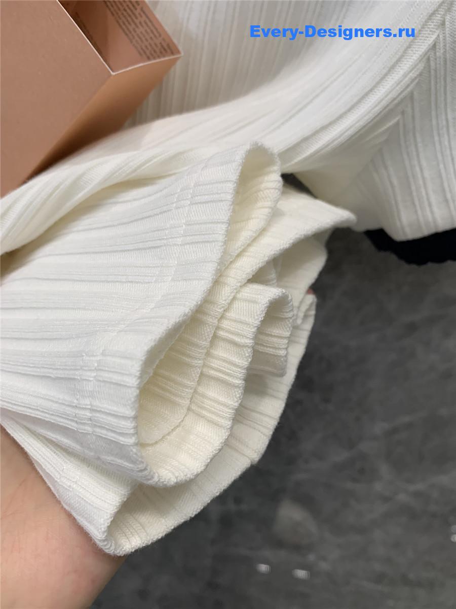 Miu Miu Embroidered Crew Neck Top