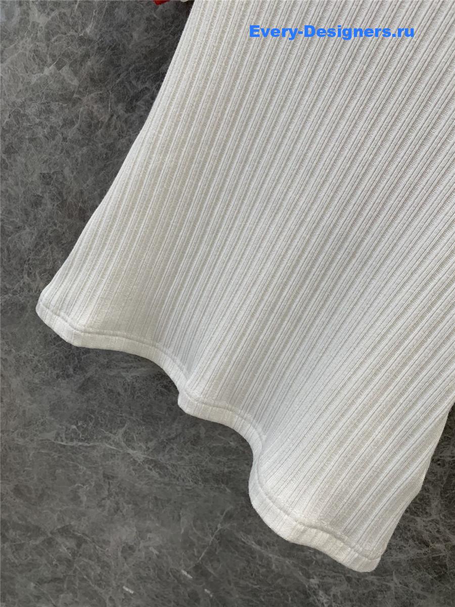 Miu Miu Red Embroidered Crew Neck Top