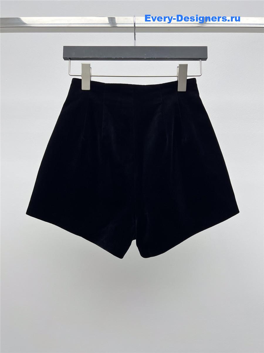 Sa1nt Lau*nt high waist velvet shorts