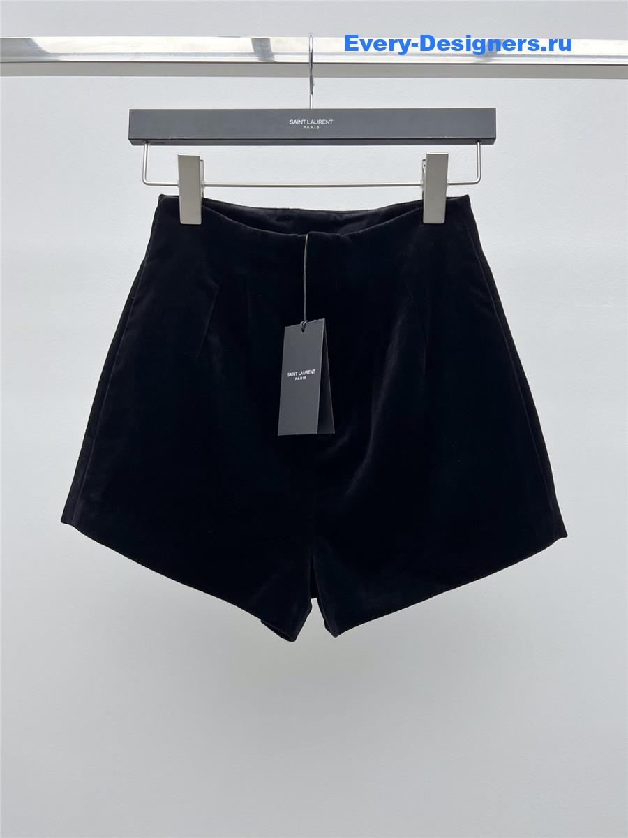 Sa1nt Lau*nt high waist velvet shorts