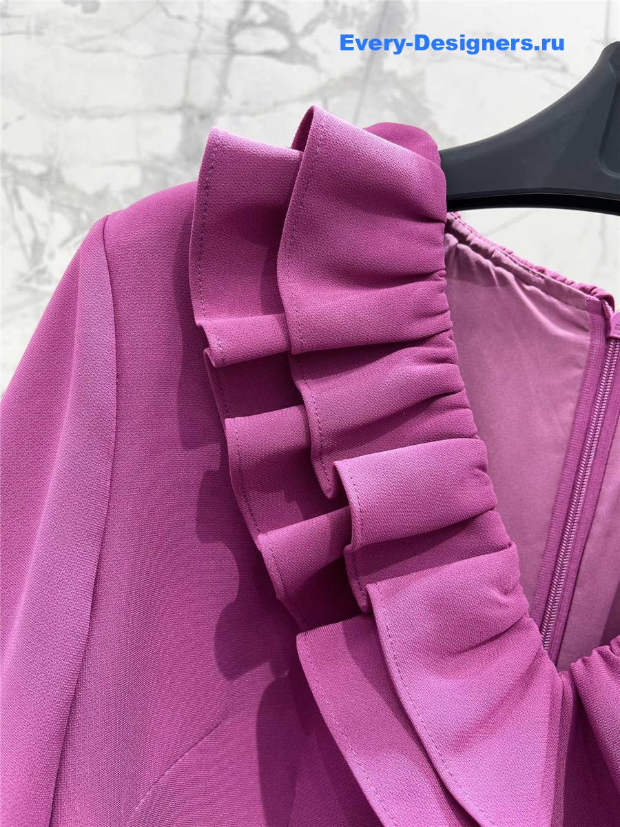 Va1e*ntin0 v-neck ruffle dress purple