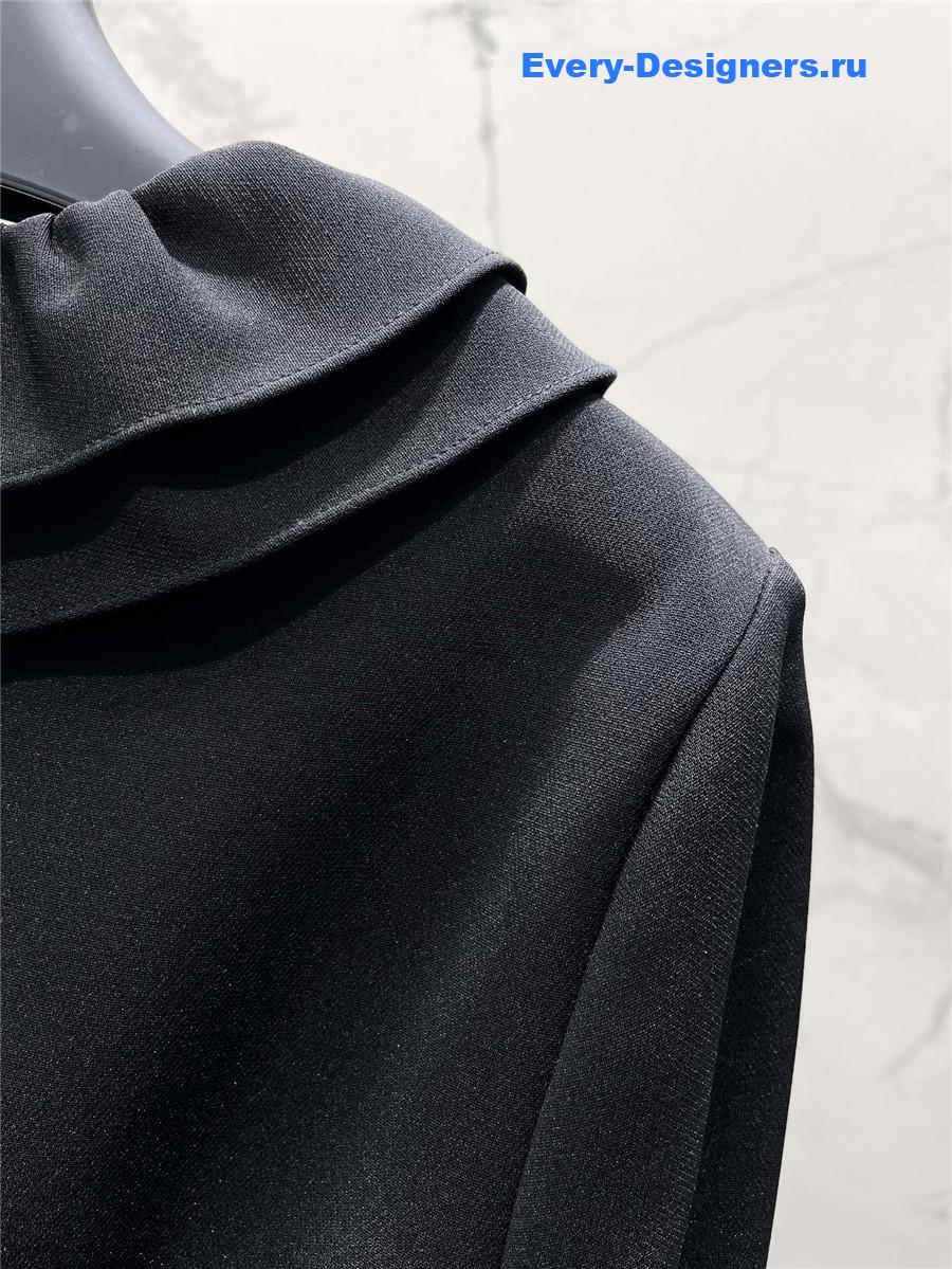 Va1e*ntin0 v-neck ruffle dress black