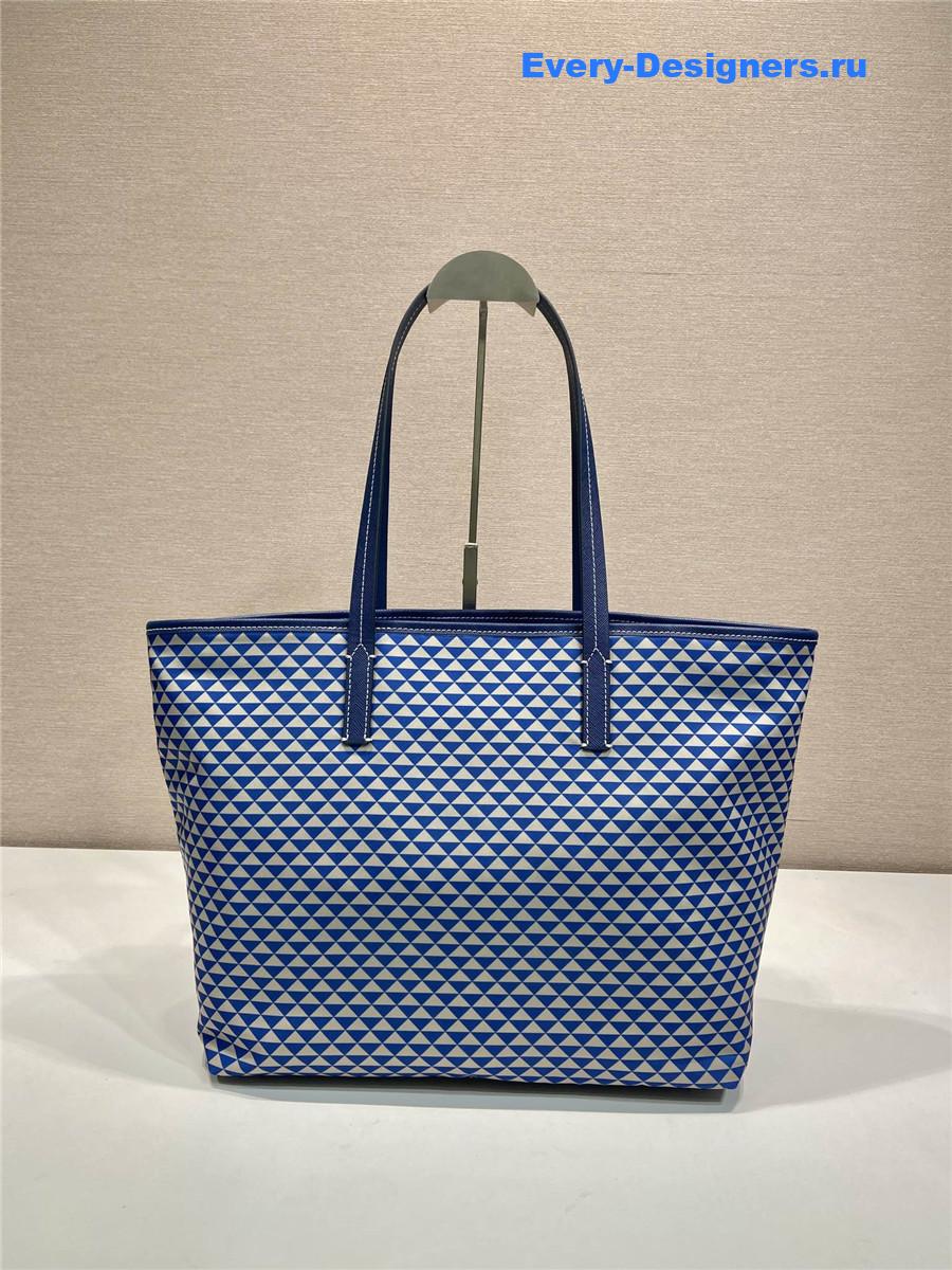 Pra*a tessuto triangulum tote bag blue