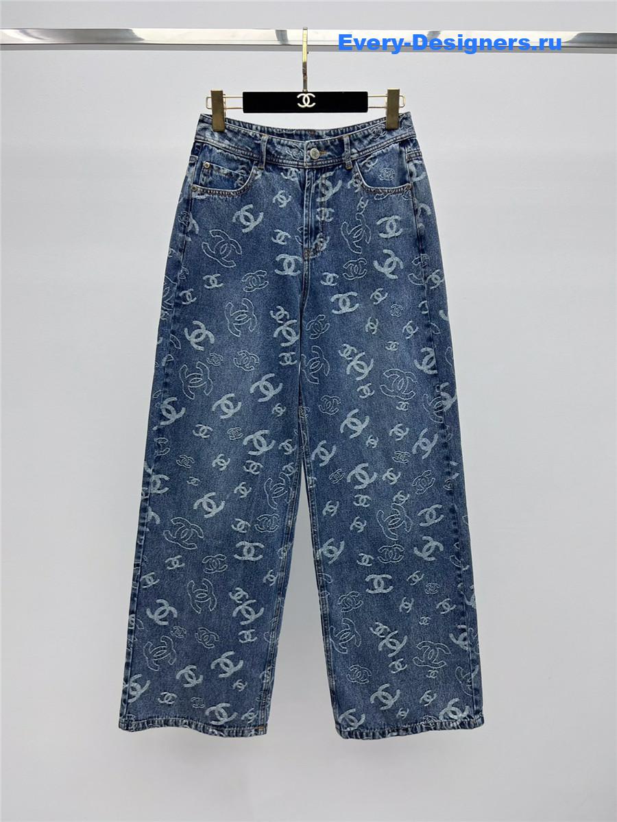 Ch**el high waist wide leg jeans