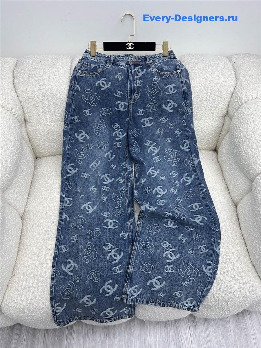 Ch**el high waist wide leg jeans