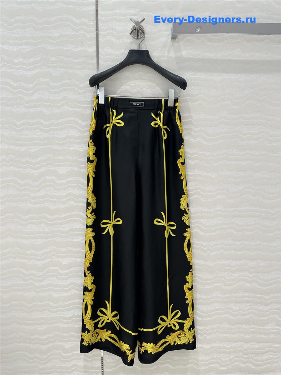 Versace Cameo Print Silk Pants