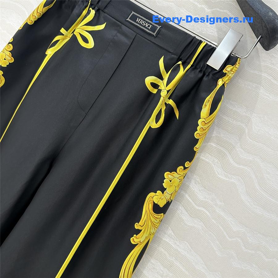 Versace Cameo Print Silk Pants