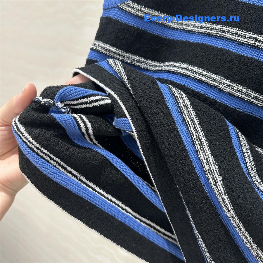 Ch**el blue black striped knitted vest