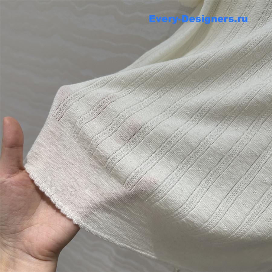 Miu Miu Polo Neck Knit Short Sleeve Sweater