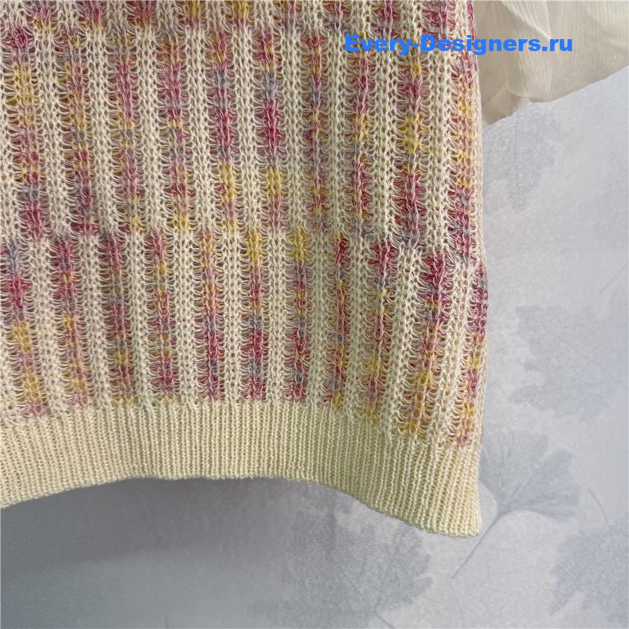 Ch**el knitted crew neck short sleeve top