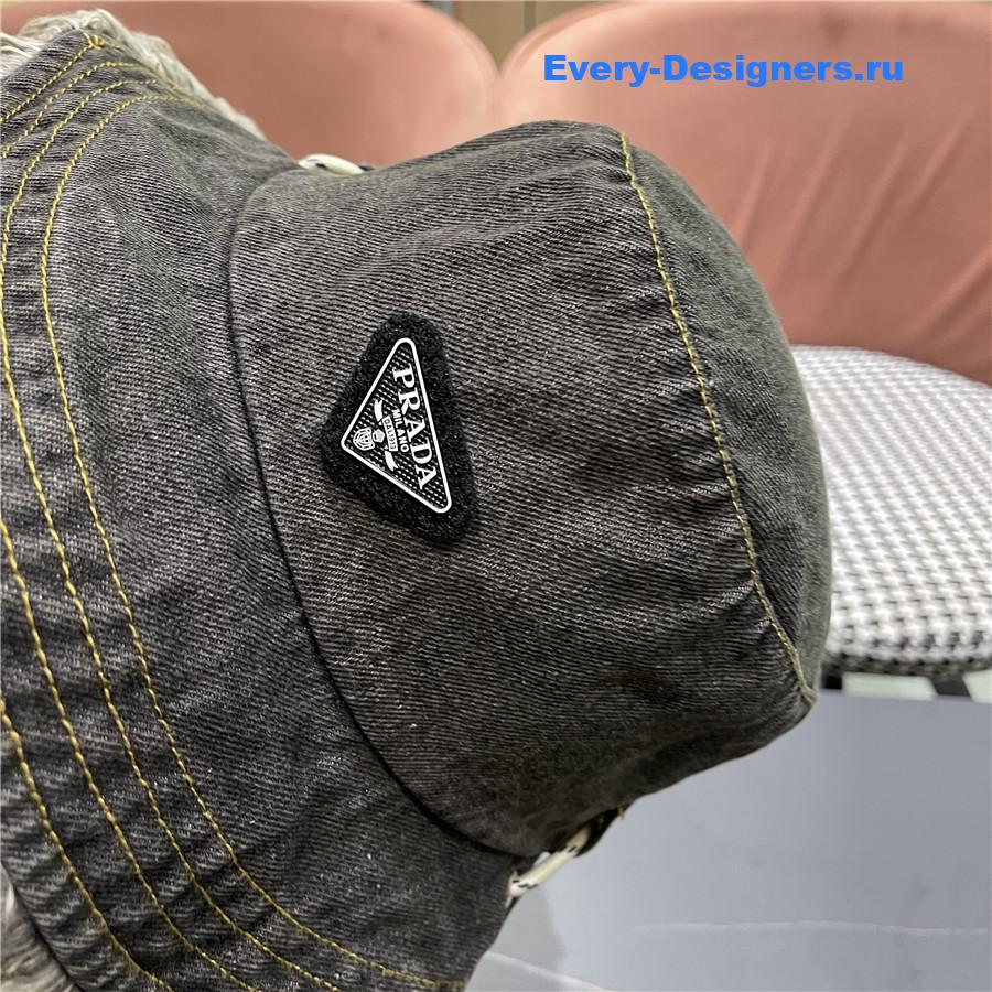 Pra*a gray denim bucket hat