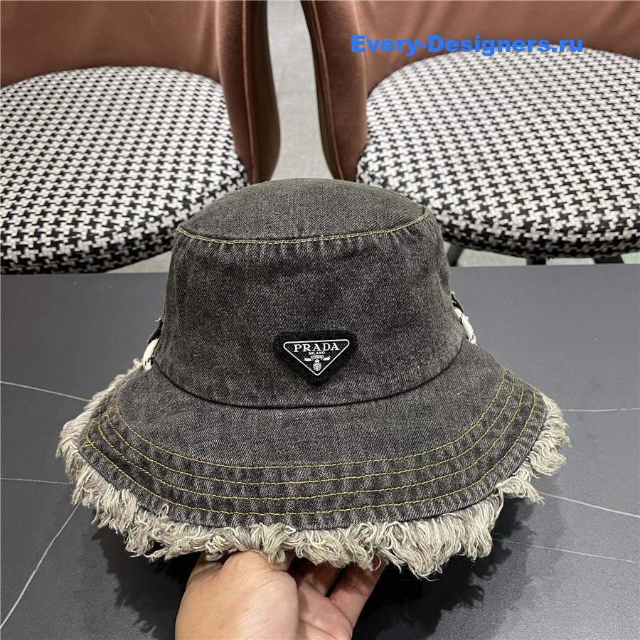 Pra*a gray denim bucket hat