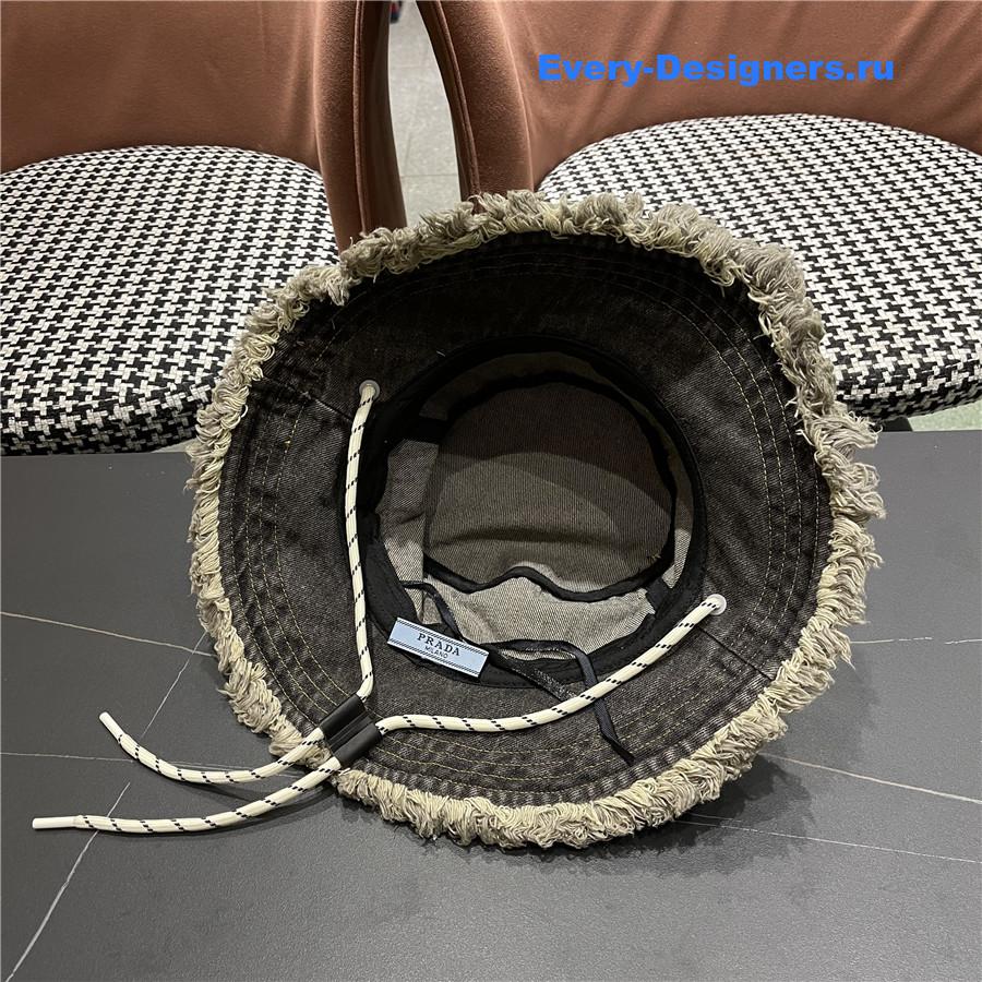 Pra*a gray denim bucket hat