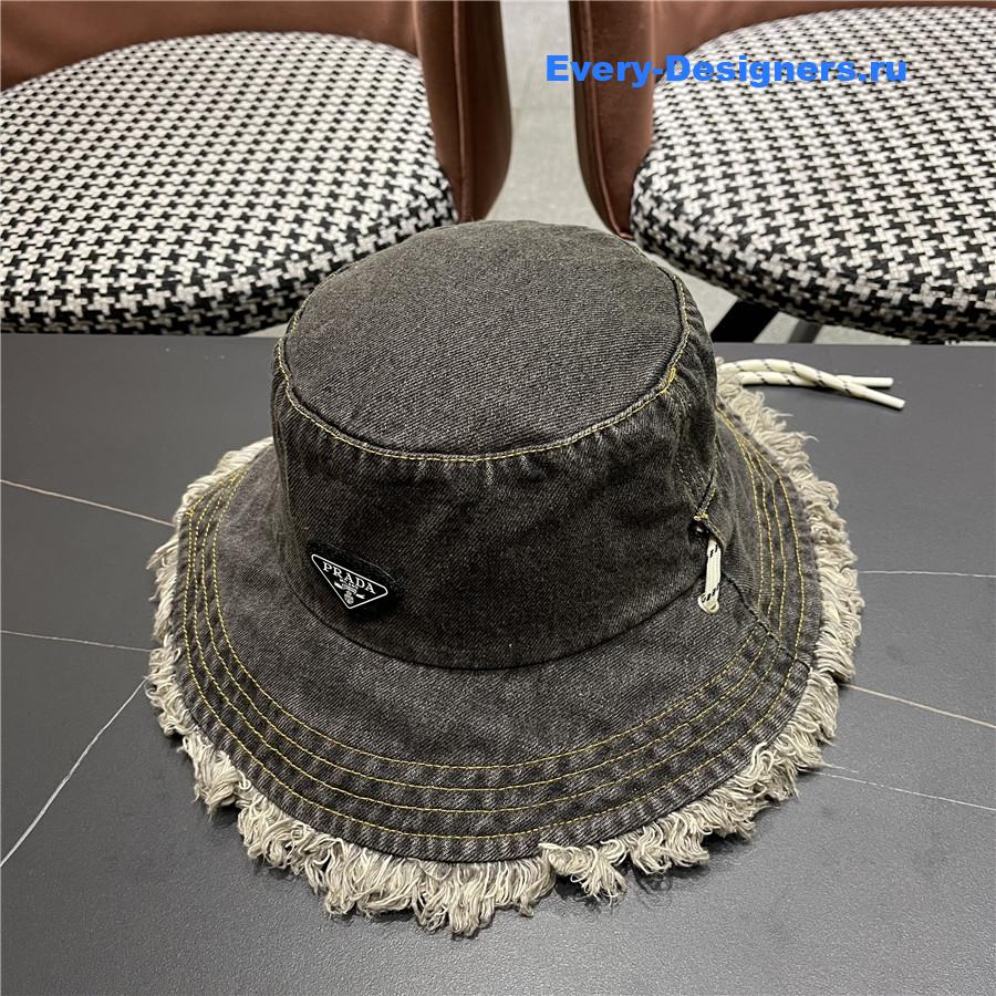 Pra*a gray denim bucket hat