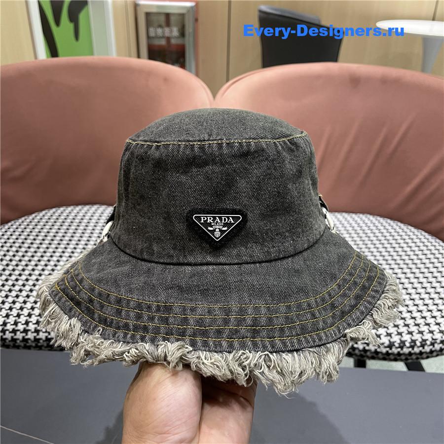 Pra*a gray denim bucket hat