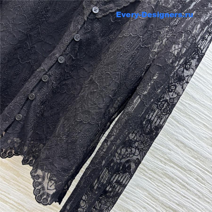 Va1e*ntin0 black v-neck lace shirt