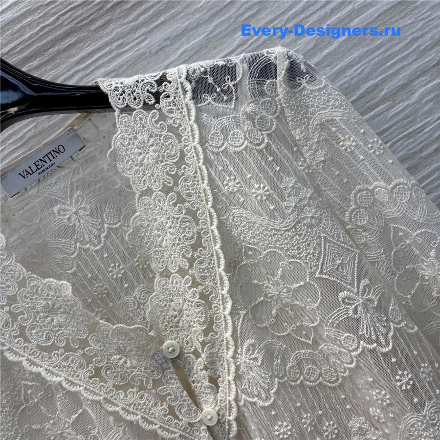 Va1e*ntin0 v-neck lace shirt