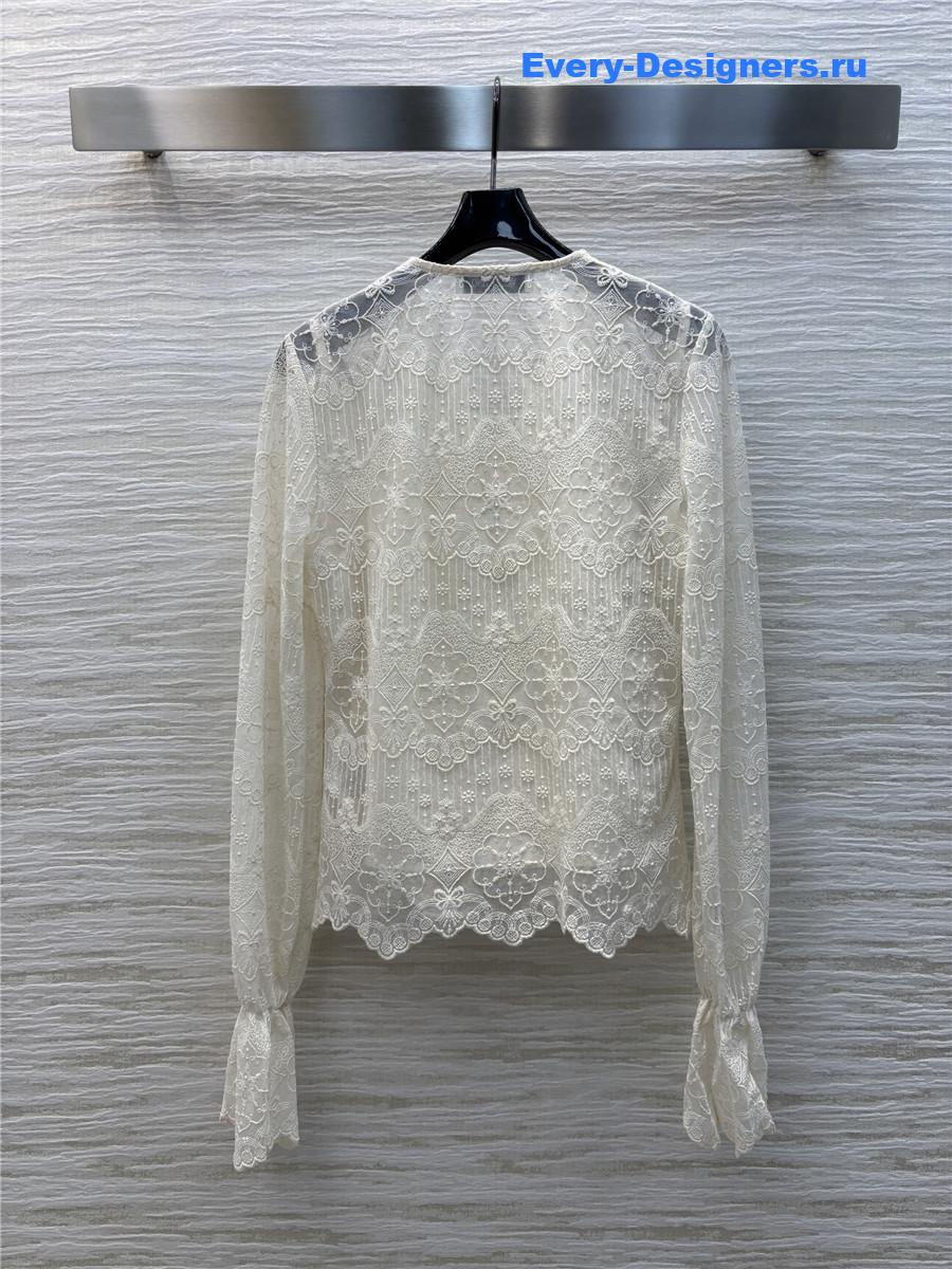 Va1e*ntin0 v-neck lace shirt