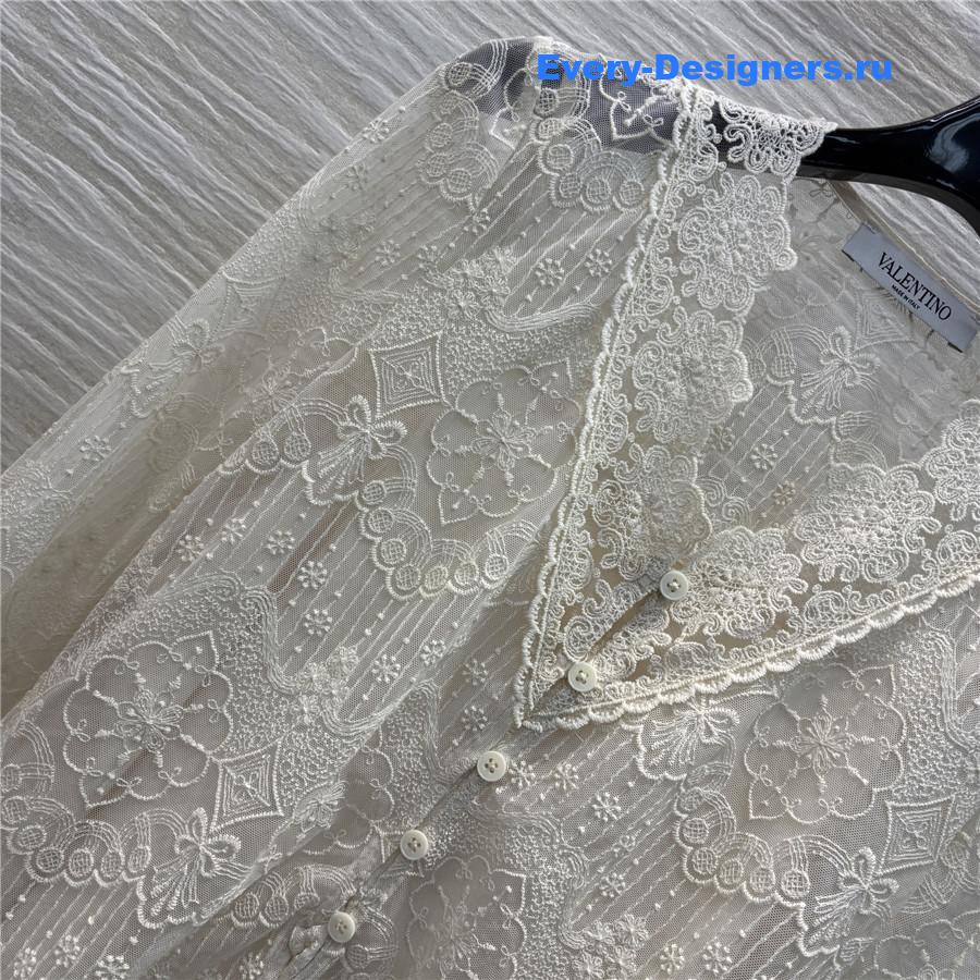 Va1e*ntin0 v-neck lace shirt