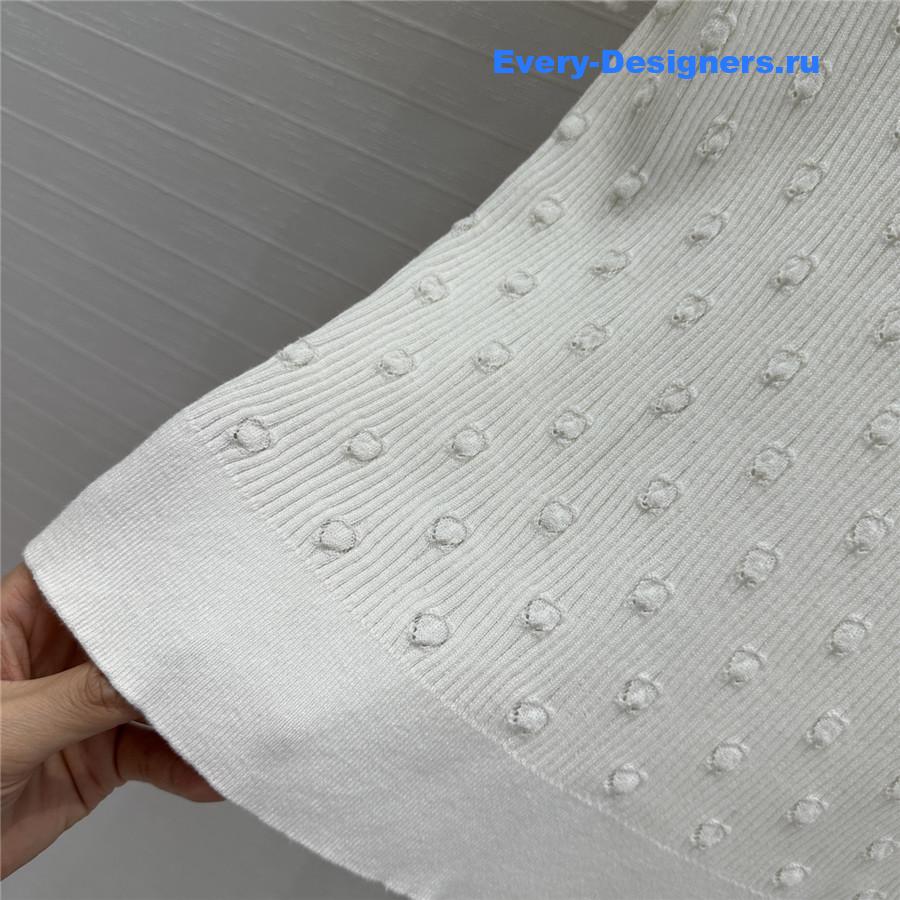 Ch**el white hollow knit top