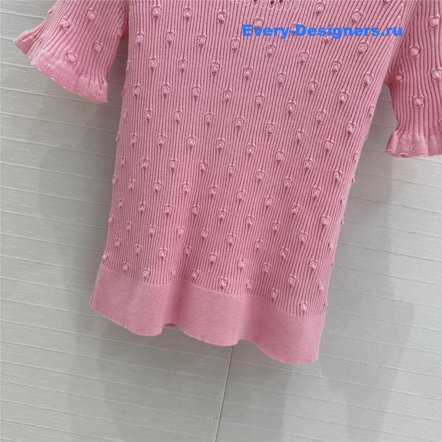 Ch**el pink hollow knit top