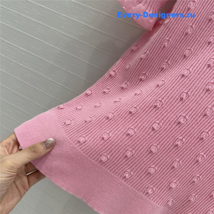 Ch**el pink hollow knit top