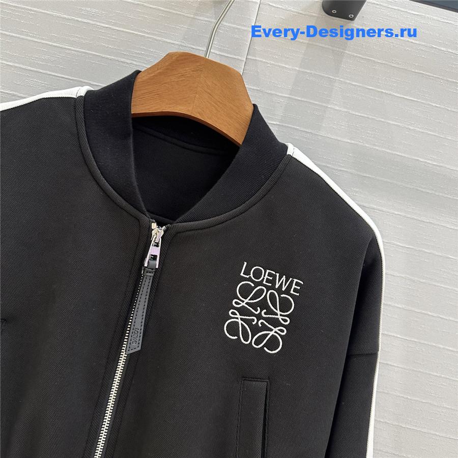 L0ew* logo embroidered baseball jacket