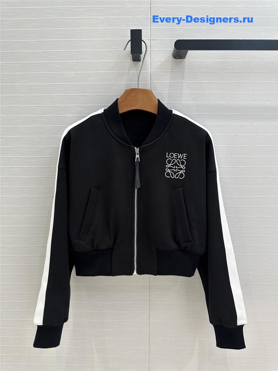 L0ew* logo embroidered baseball jacket