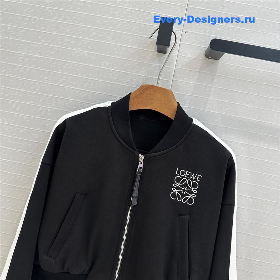 L0ew* logo embroidered baseball jacket
