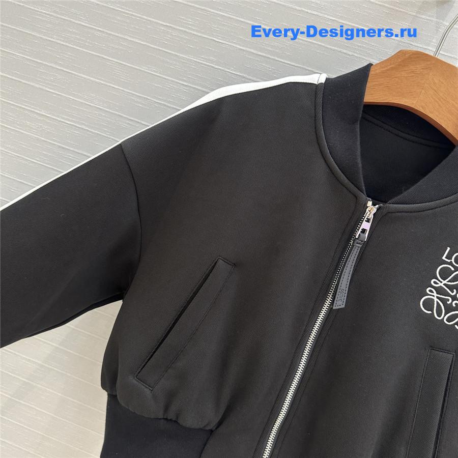 L0ew* logo embroidered baseball jacket