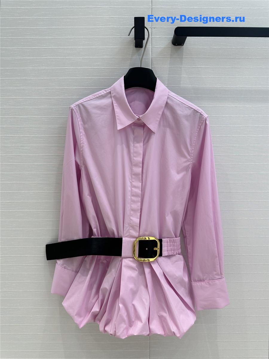 L0ew* pink belted cotton shirt