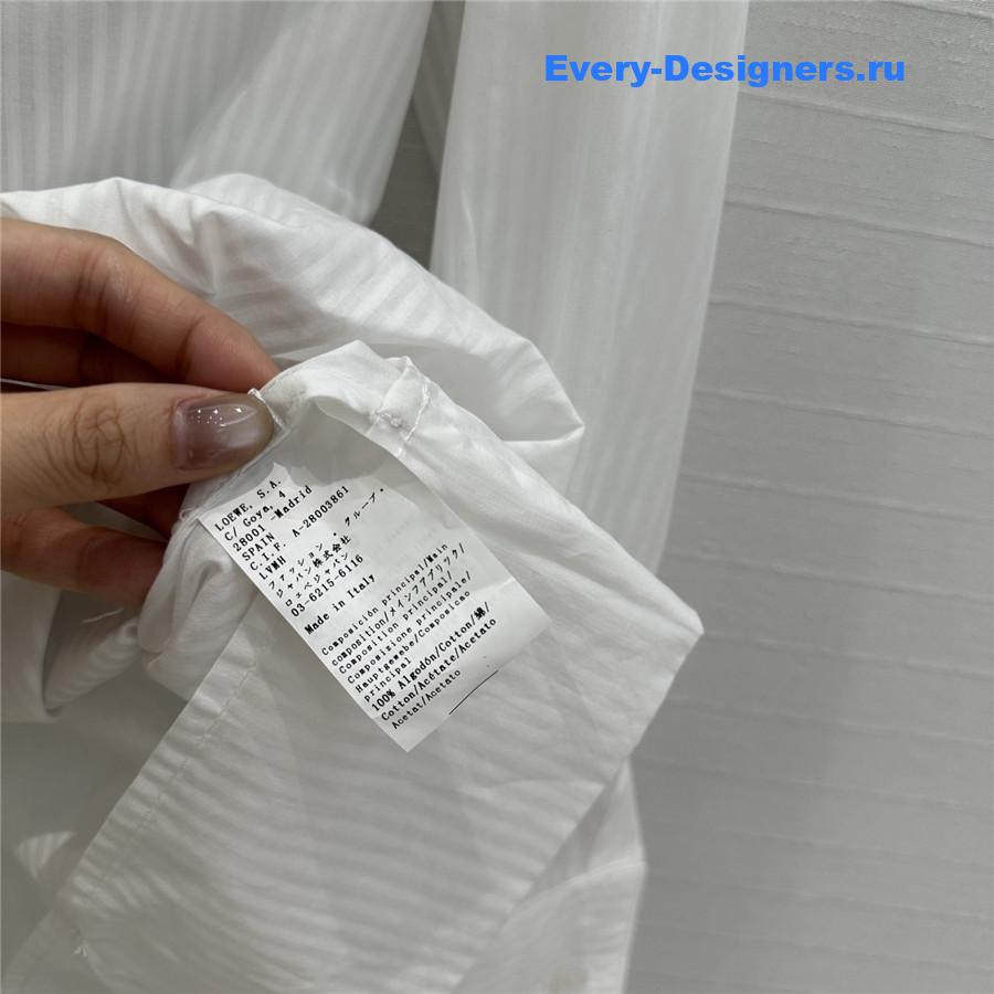 L0ew* white belted cotton shirt