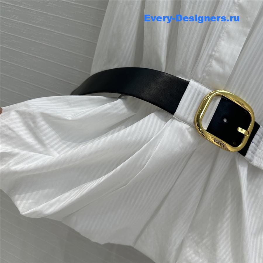 L0ew* white belted cotton shirt