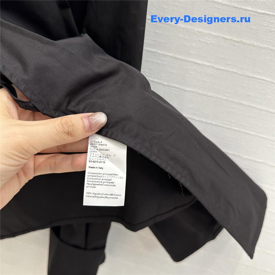 L0ew* black draped cotton shirt