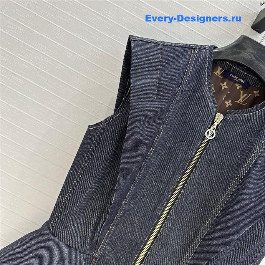 l0vis Vvtt0n lv ruffle denim dress blue