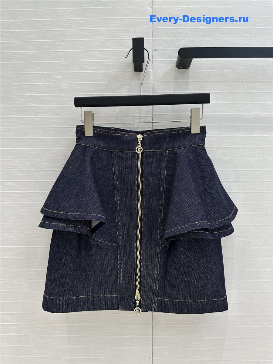 l0vis Vvtt0n lv ruffled denim skirt