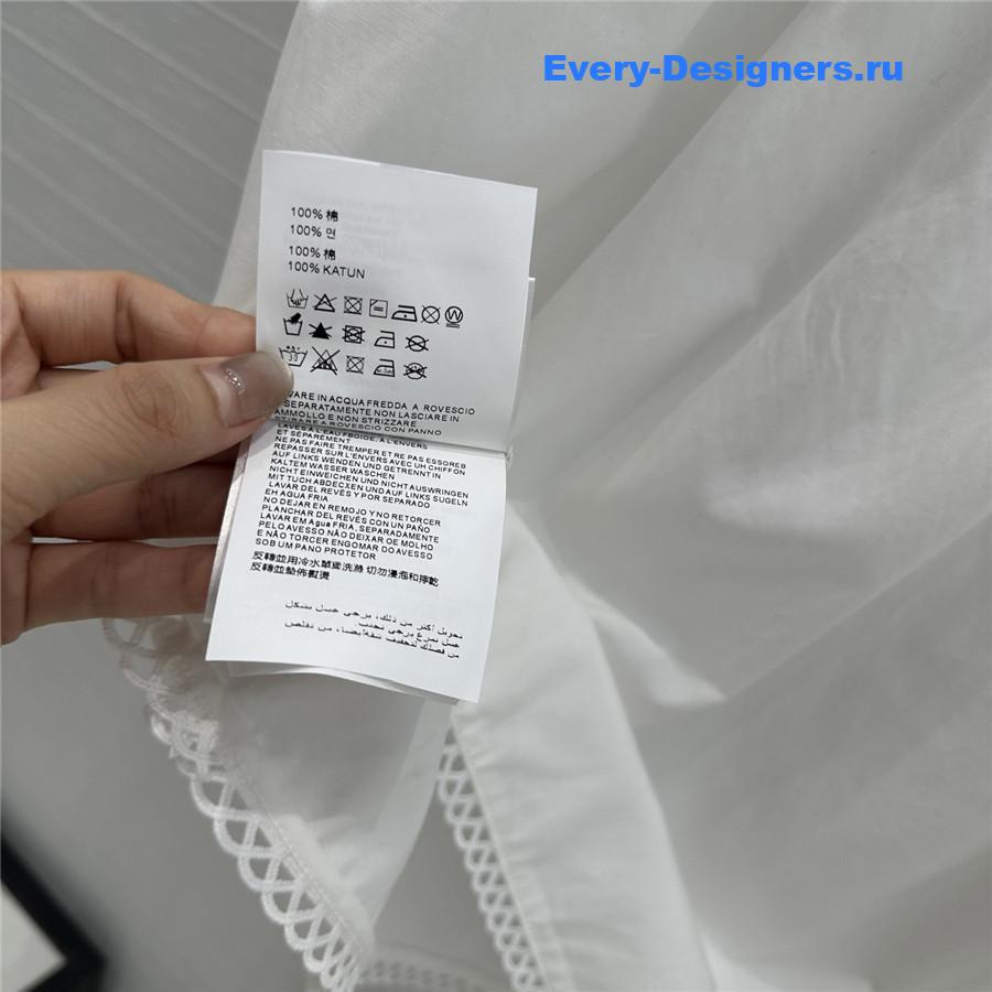 Miu Miu Logo-Patch White Dress