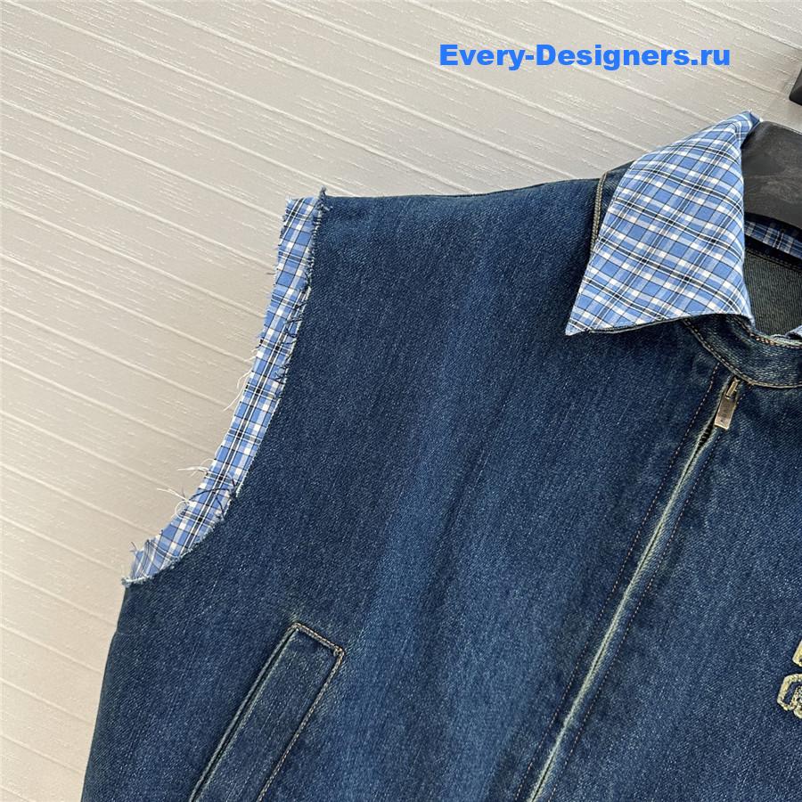 Miu Miu Navy Denim Vest