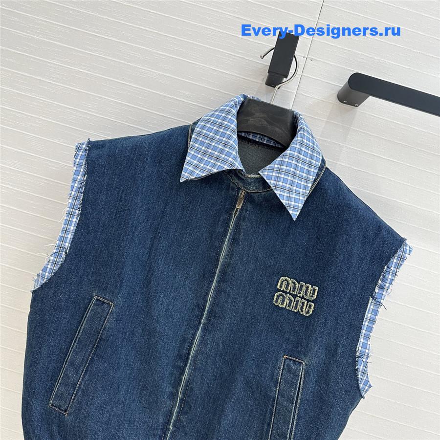 Miu Miu Navy Denim Vest