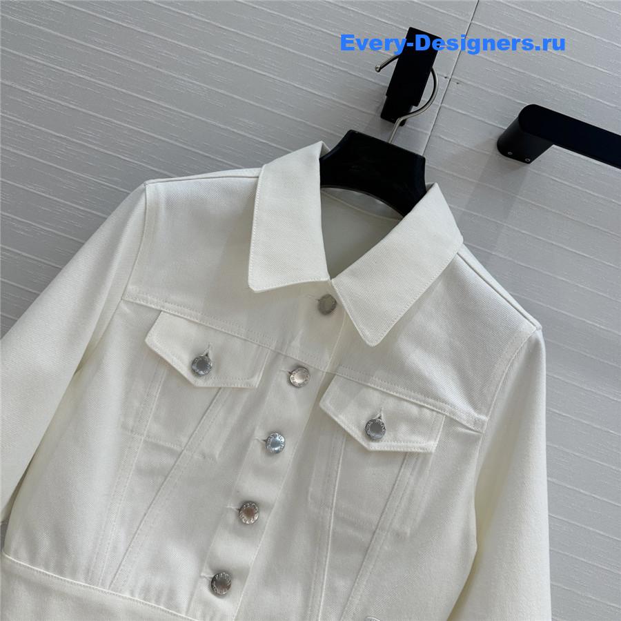 Pra*a short white denim jacket