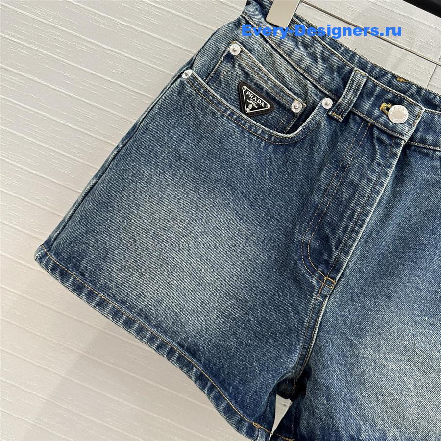 Pra*a bull denim shorts blue