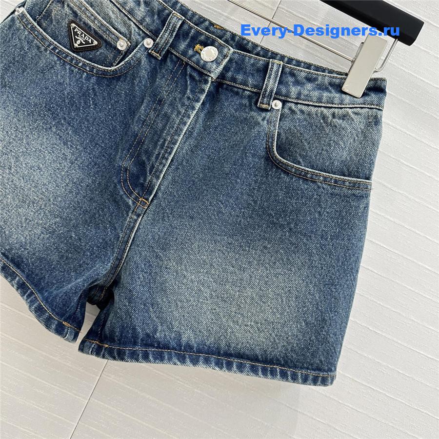 Pra*a bull denim shorts blue