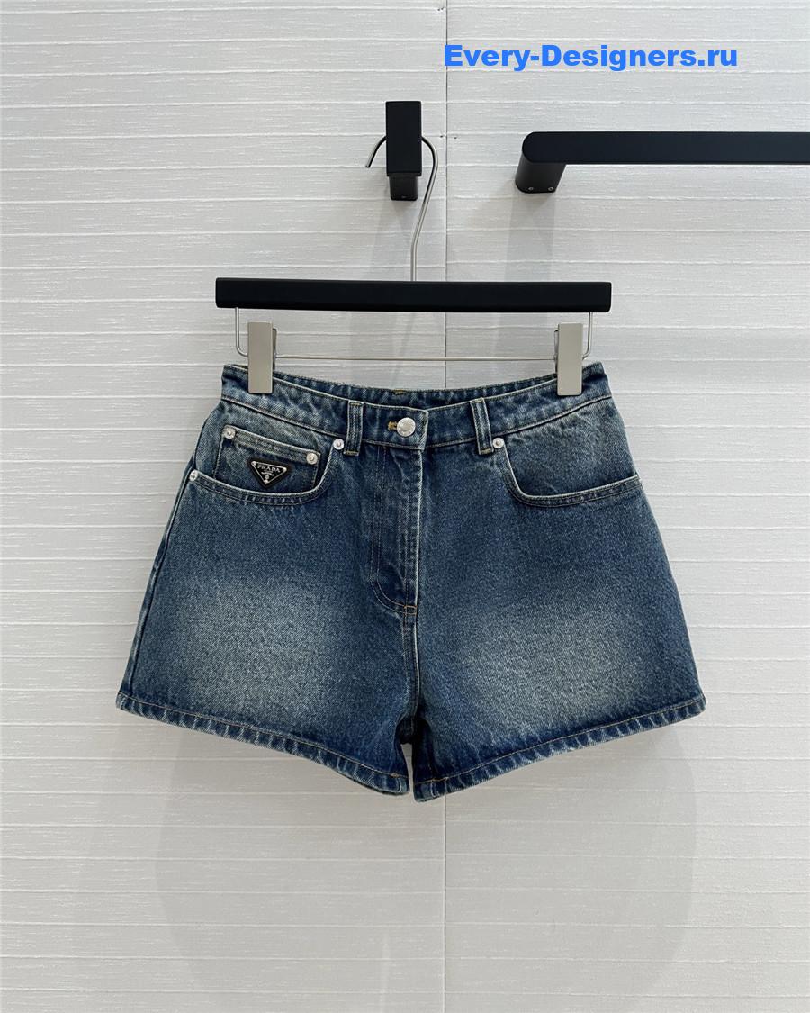 Pra*a bull denim shorts blue
