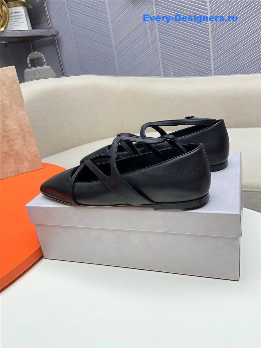 J1m*y Ch00 black sheepskin astoria ballet flats