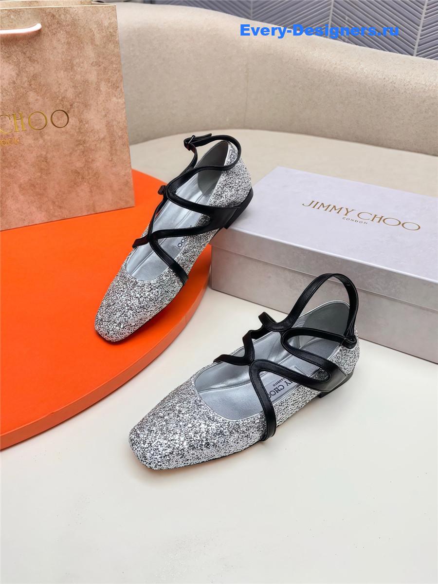 J1m*y Ch00 astoria ballet flats silver