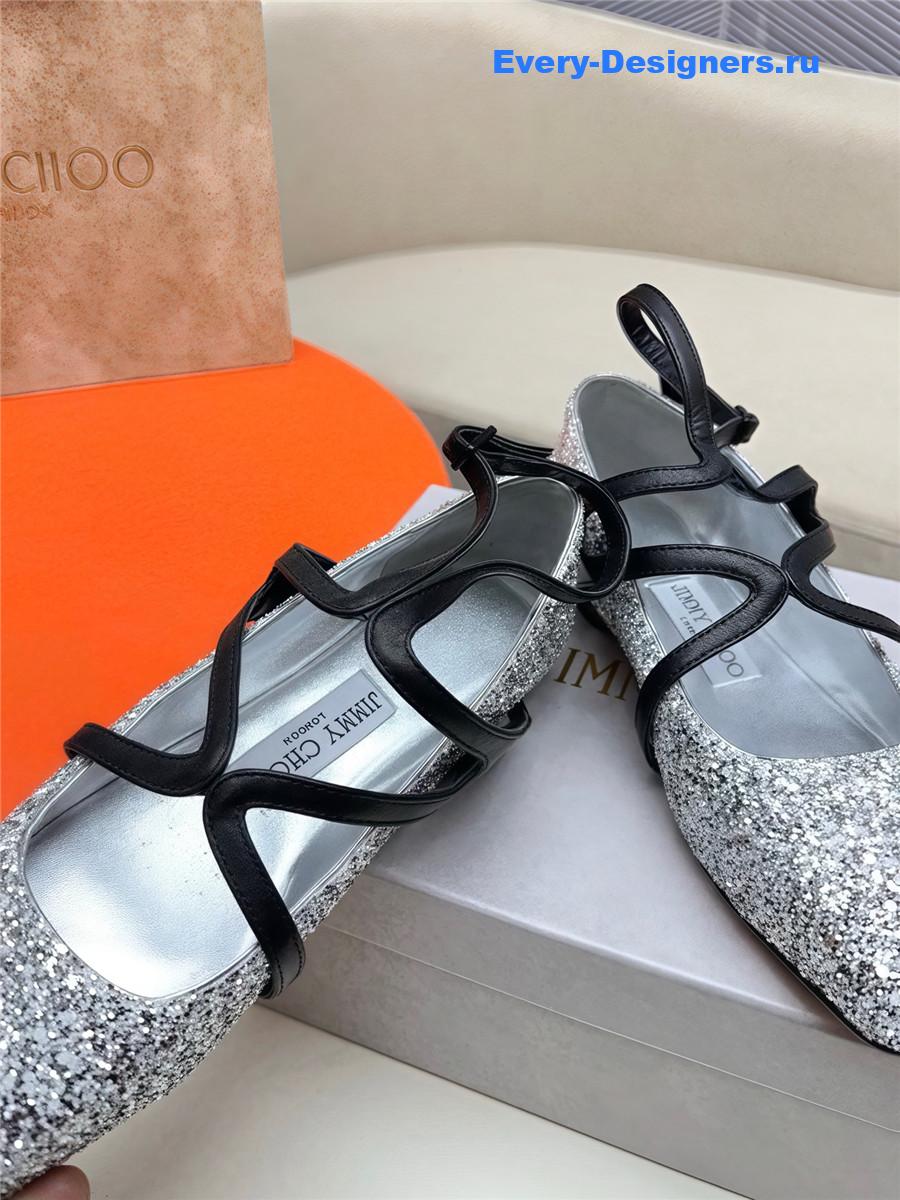 J1m*y Ch00 astoria ballet flats silver