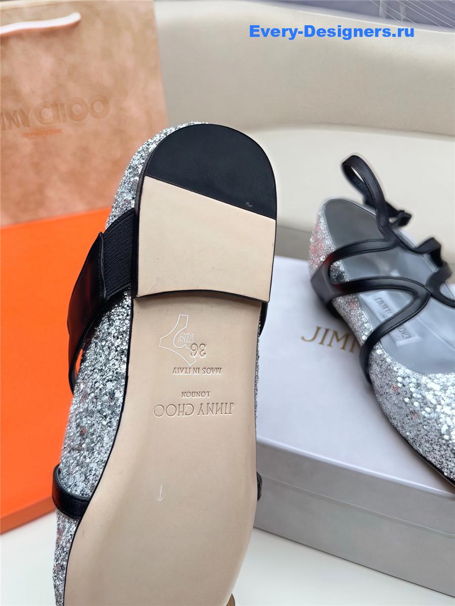 J1m*y Ch00 astoria ballet flats silver