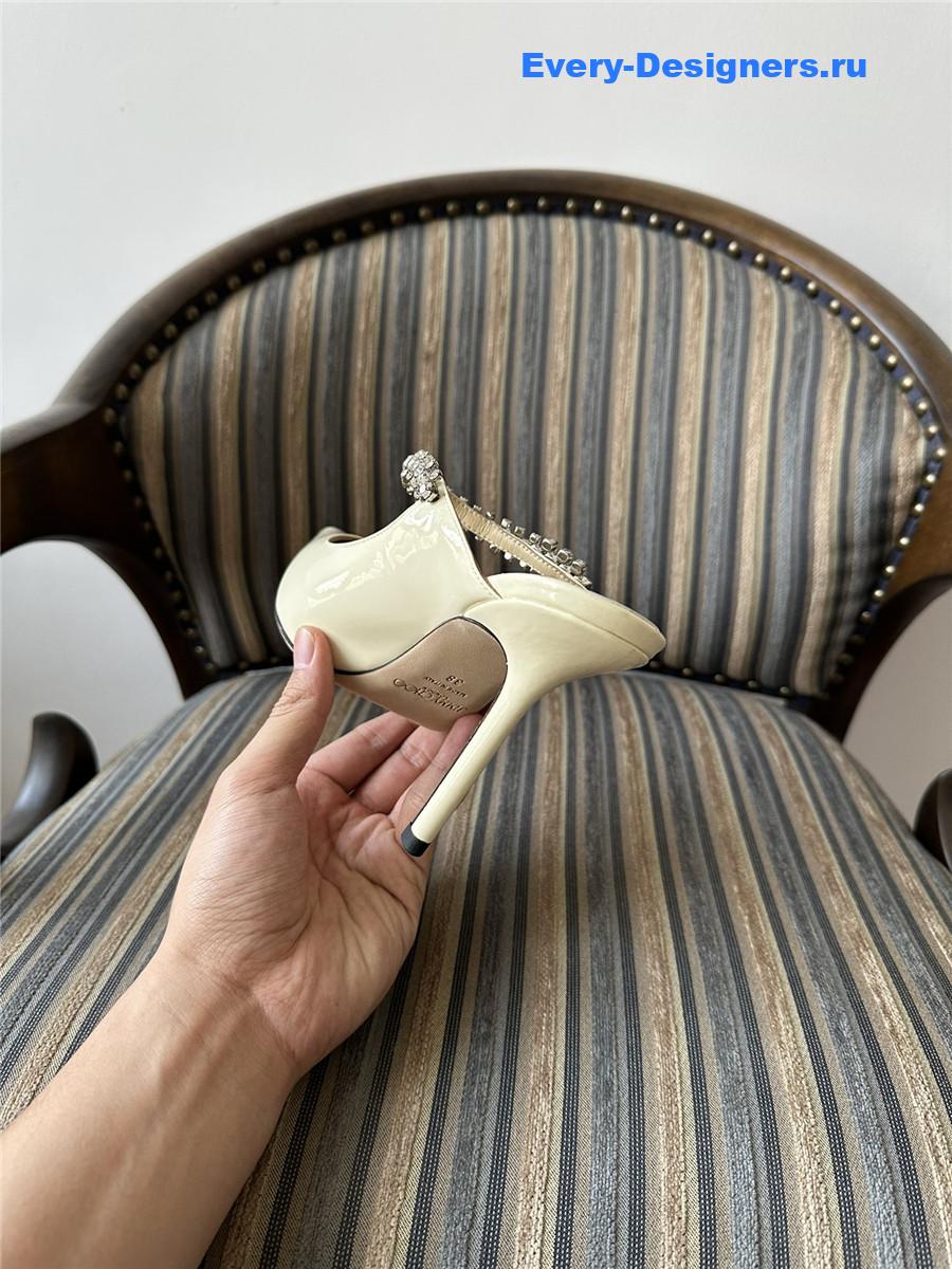 J1m*y Ch00 bing 100mm heeled mules in off-white