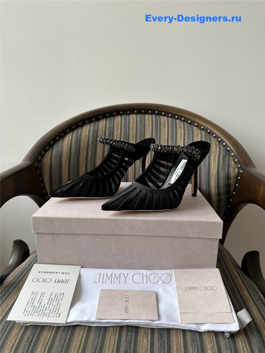 J1m*y Ch00 bing 100mm crystal-embellished pumps