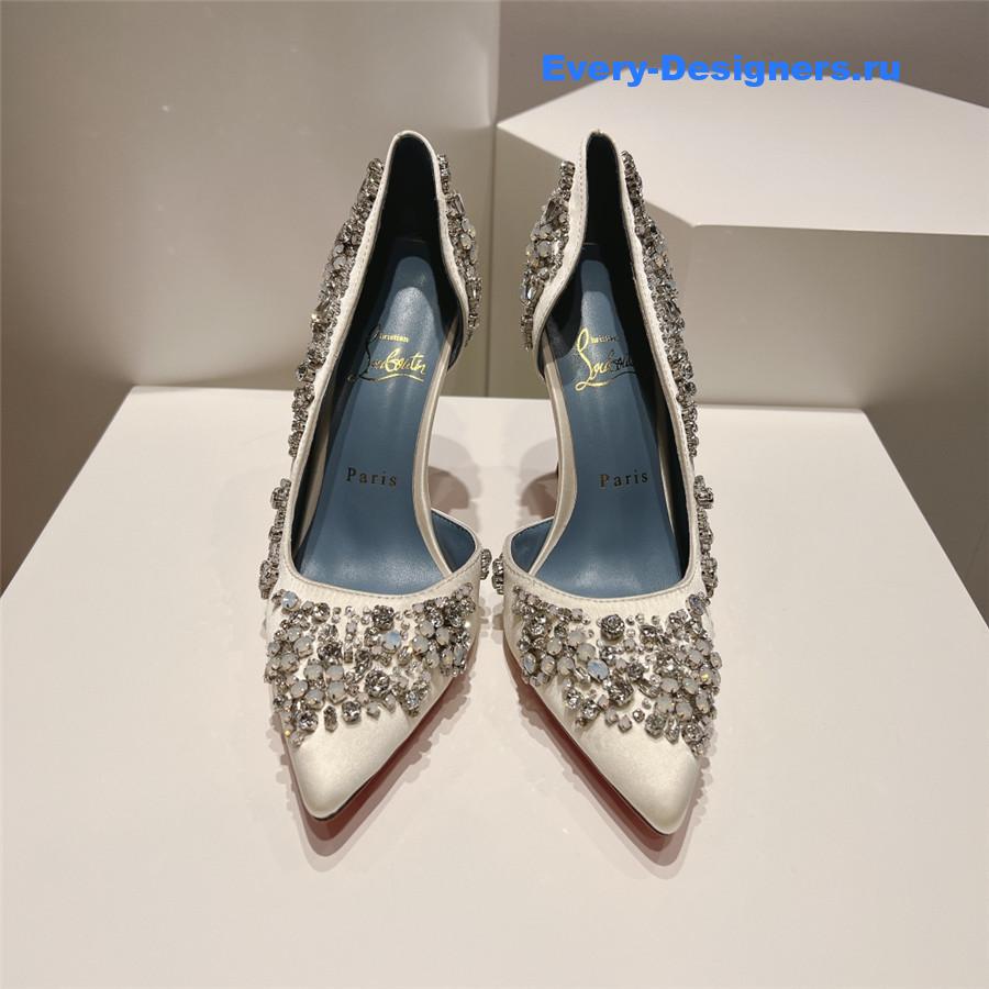 Chr1st1an louboutin artifice strass 120 pumps white